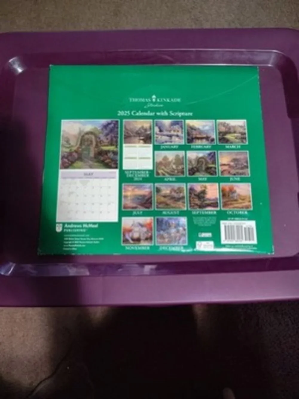Thomas Kinkade Studios 2025 Wall Calendar with Scripture